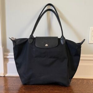 Longchamp Classic Black Nylon Tote Bag